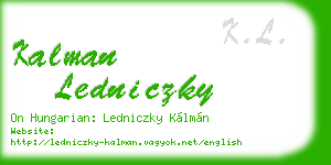 kalman ledniczky business card