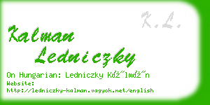 kalman ledniczky business card